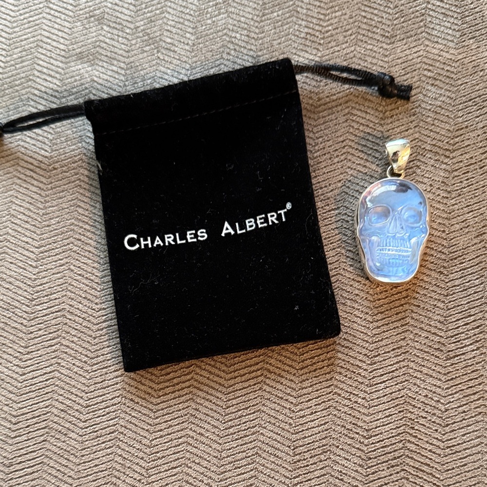 Charles Albert Silver Skull Pendant Necklace - Picture 3 of 4